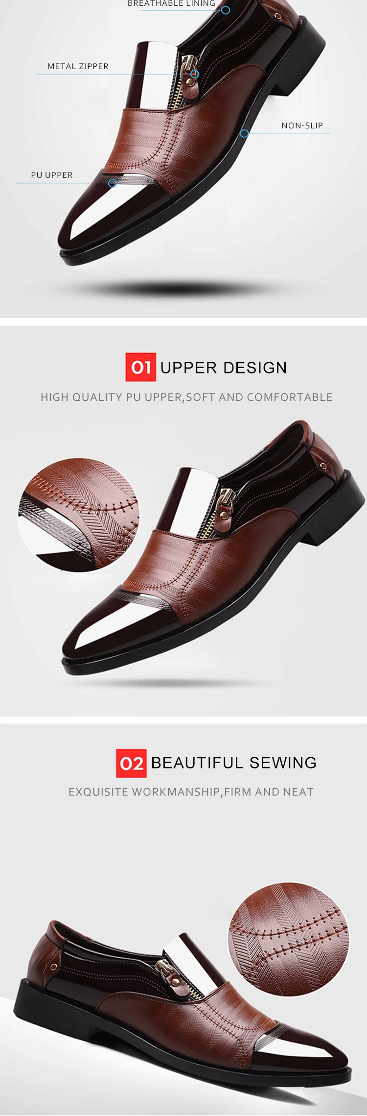 New Large Size Men Business Shoe Formal Leather Shoes Mens Comfortable Slip-on Casual Wholesale Men&prime; S Dress Shoes