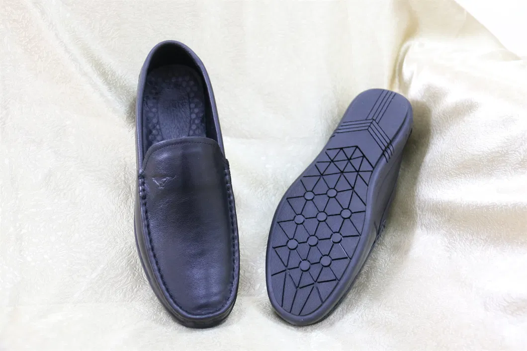 Classic Outdoor Travel Soft Rubber Sole Leather Business Men Leisure Casual Shoe