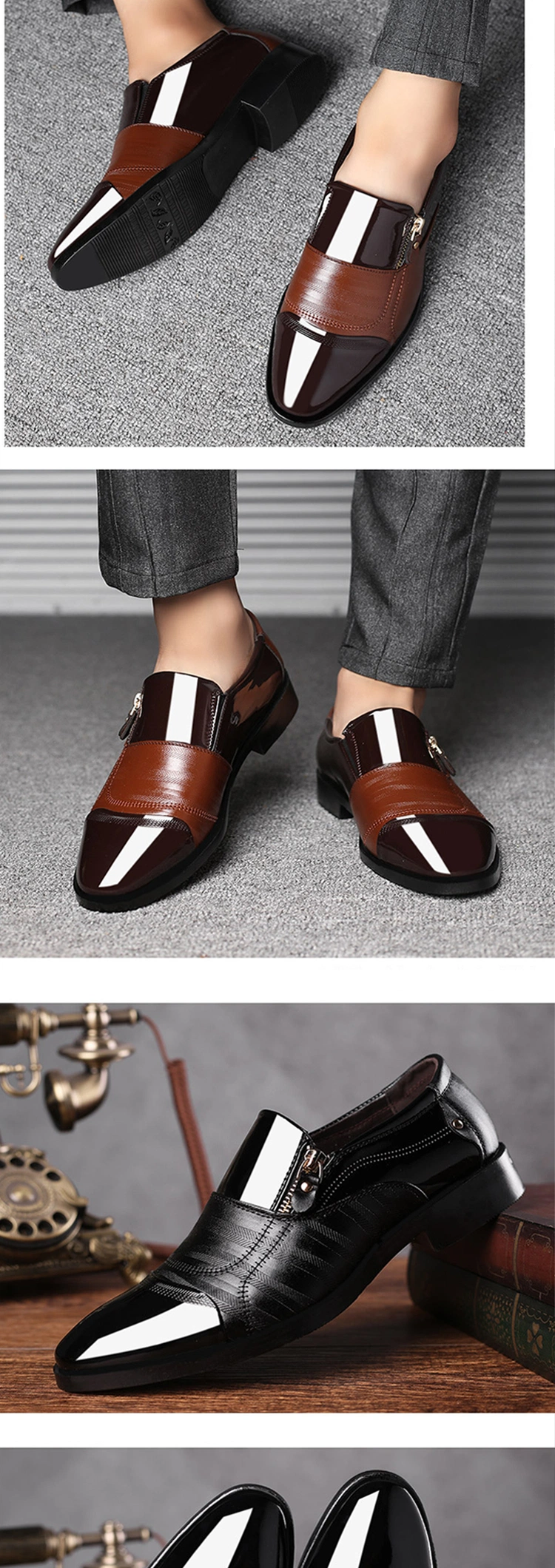 New Large Size Men Business Shoe Formal Leather Shoes Mens Comfortable Slip-on Casual Wholesale Men&prime; S Dress Shoes