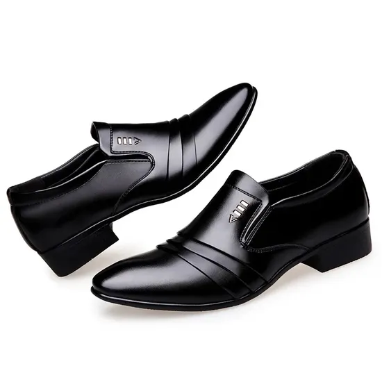 Men Pointed Toe Business Dress Formal Leather Shoes Flat Esg13981