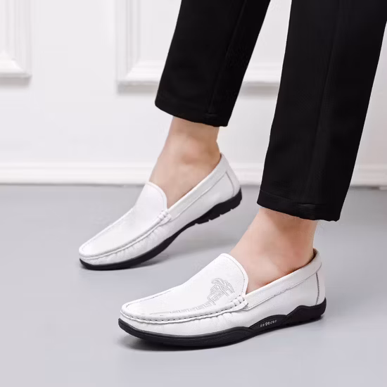 Classic Outdoor Travel Soft Rubber Sole Leather Business Men Leisure Casual Shoe