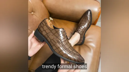 Men′s Black Brown Customer High Quality Business Office Genuine Leather Formal Fashion Dress Shoes 