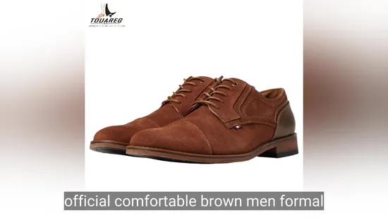 Official Comfortable Brown Men Formal Business Cow Leather Derby Dress Shoes 