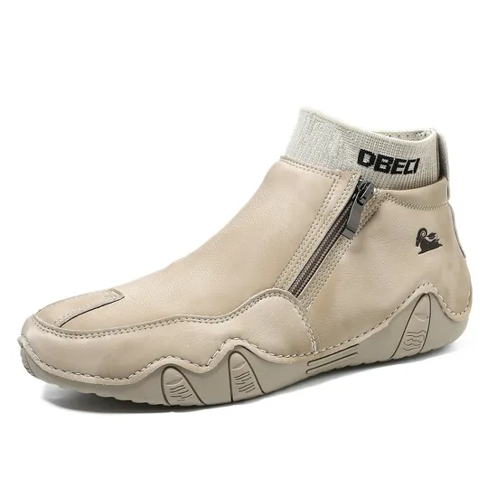 Outdoor Plus Size 48 Vintage Casual Footwear Real Leather Luxury Men′s Ankle Boots 