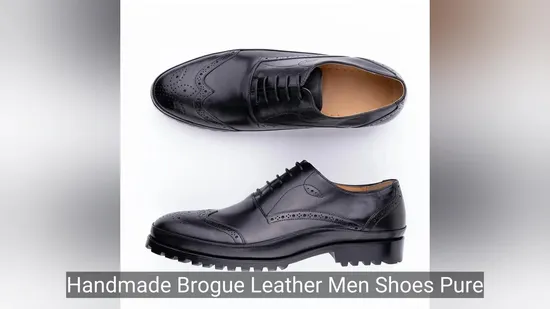 Handmade Brogue Leather Shoes New Office Social Dress Man Classic Leather Shoe 