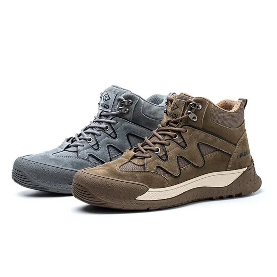 Dinggu New Design Fashionable Safety Boots Steel Toe Leather Safety Shoes Construction Work Boots for Men 