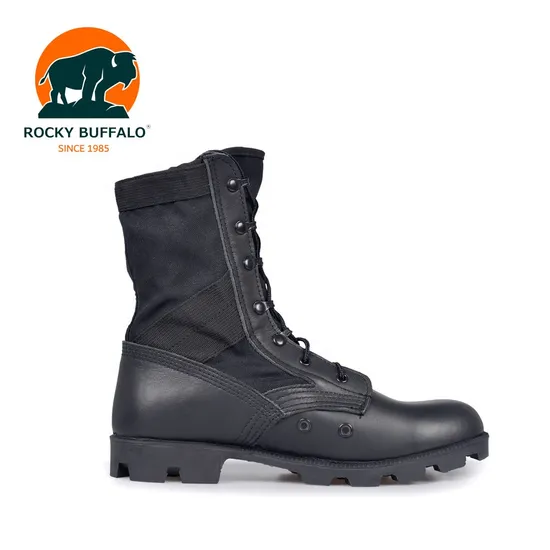 Rocky Buffalo Black Men Genuine Leather Good Quality Outdoor Hiking Boots 