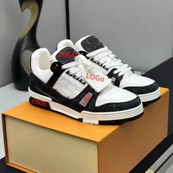 Louis Factory Wholesale Design Fashion Men′ S Leather Sneakers Hardsole Lightweight Trendy Shoes Business Casual Shoes 