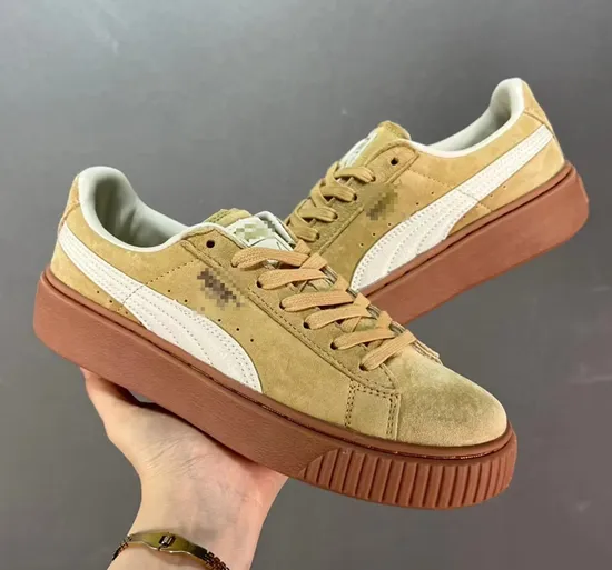 2024 Pum Suede Plateform Gold Business Casual Shoes for Men Branded Women Flat Fashion Sneakers Leather Basket Comfortable Shoes 